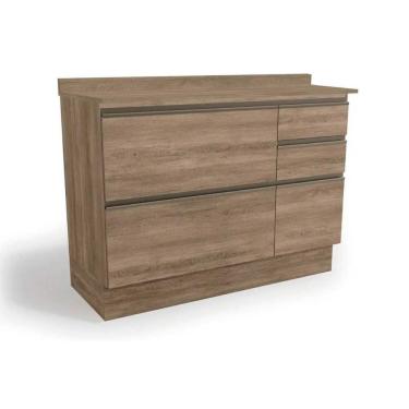 Imagem de Balcão De Cozinha Modulado Maxxi G746 4 Gavetas E 1 Porta C/tampo 120cm Nogal/nogal - Kappesberg