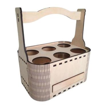 Imagem de Porta Garrafa Mdf 6 Lugares Suporte Cerveja