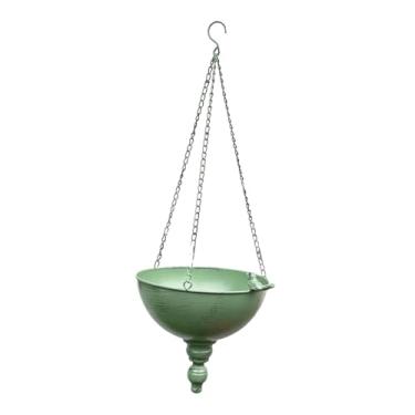 Imagem de MotiveTech Vaso suspenso semicircular, ornamento rústico, faça você mesmo, vaso de flores suspenso, cesto, floreira para, estilo fazenda, decoração de, Verde