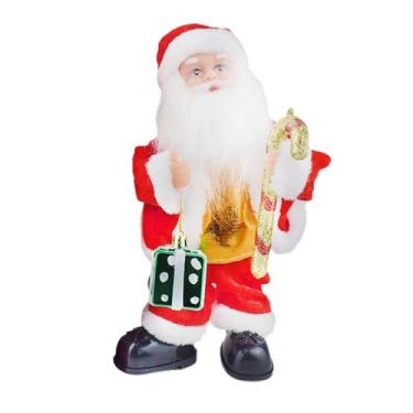 Imagem de IEUDNS Papai Noel Elétrico de Brinquedo, com Música, Enfeite de Natal para Decoração de Interiores, Caixa de Presente Portátil