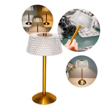 Imagem de Luminária Abajur de Mesa Led 3 Cores Recarregável Luatek Modelo LKZD-5