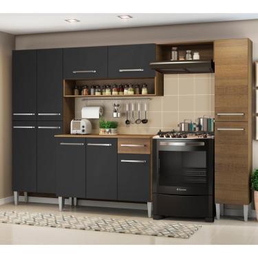 Imagem de Cozinha Completa Emilly Preto com Armário e Balcão Madesa
