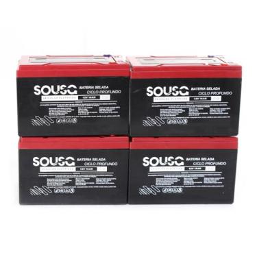 Imagem de KIT 4 BATERIAS Ciclo profundo 16AH BICICLETA Elétrica Sousa Bikes Ecob