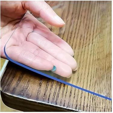 Imagem de Bobetter Protetor de mesa quadrado transparente de 101 cm e 1,5 mm de espessura, tapete de mesa de PVC limpável, tapete de mesa de plástico para mesa de mesa de mesa de mesa de mesa de canto de sofá