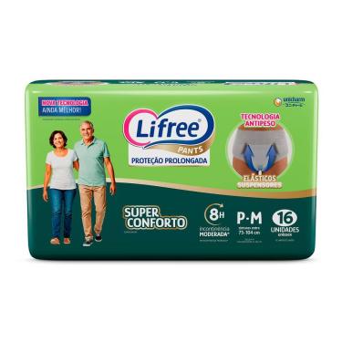 Imagem de Roupa Íntima Lifree Pants Proteção Prolongada Super Conforto Tamanho P/M Unissex 16 Unidades