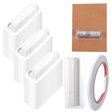 Imagem de AHANDMAKER 100 unidades de bálsamo labial porta-dinheiro de plástico retangular à prova d'água porta-batom caixa de embalagem com 1 rolo de papel adesivo dupla face para cartão de presente, artesanato