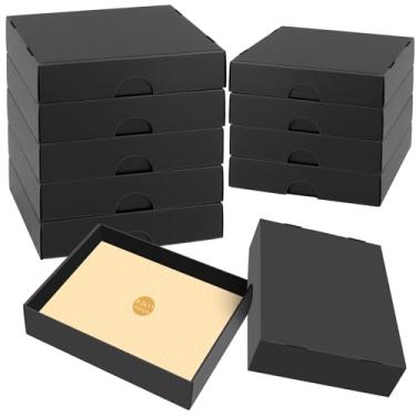 Imagem de ATPWONZ Pacote com 10 caixas de armazenamento de papel A4 para papel de carta de 28 x 21,6 cm, organizador de fotos de papelão com tampa, recipientes de armazenamento de artesanato/artes, caixa de