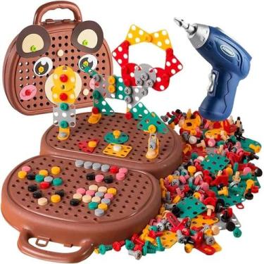 Imagem de Caixa de ferramentas Magic Montessori Play com furadeira elétrica Bear