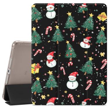 Imagem de Linda capa com estampa de Natal para iPad Air 6ª geração 11 polegadas M2 2024/iPad Air 5ª 2022/4ª geração 2020 11 polegadas, capa protetora feminina, porta-lápis, traseira transparente transparente e