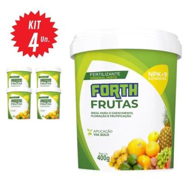 Imagem de Kit 4 Fertilizantes Adubo Forth Frutas 400g