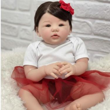 Imagem de Bebê Reborn Ana , Silicone, Princesa Enxoval Completo,Banho - Mundo Az