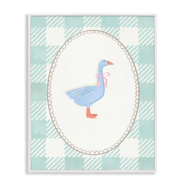 Imagem de Stupell Industries Goose on Soft Green Plaid Black Framed Giclee Art, design by The Paper Curator, 20 x 16