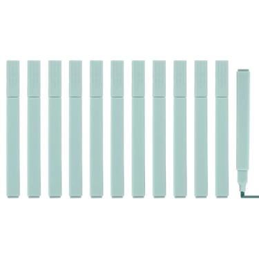 Imagem de PATIKIL Marcador estético, pacote com 12 canetas marcadoras de ponta larga à base de água, quadradas, coloridas, materiais de estudo para escritório, diário, uso doméstico, pinheiro escuro