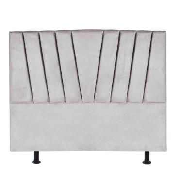 Imagem de Cabeceira Estofada Bélgica 140cm Casal Para Cama Box Quarto Suede Cinza Claro - Gat Magazine