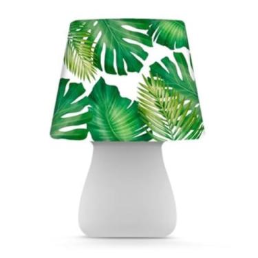 Imagem de Luminária Abajur de Mesa Grande Costela de Adão Bivolt – Luz Difusa com Capa Estampada Removível