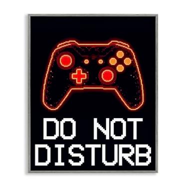Imagem de Stupell Industries Do Not Disturb Neon Control Gray Framed Giclee Art, design por Kim Allen, 20 x 16