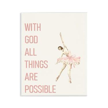 Imagem de Stupell Industries All Things Possible Ballerina Wall Plaque Art, design por Kim Allen, 14 x 11