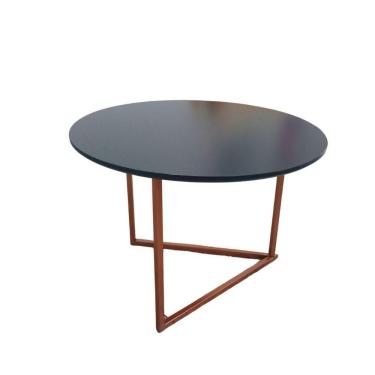 Imagem de Mesa De Centro Jade Base De Aço Cobre Industrial