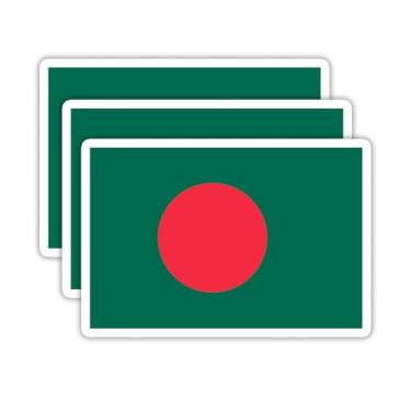 Imagem de (3 peças) Adesivos de bandeira de Bangladesh, adesivos de bandeira dos países - Decalques de vinil à prova d'água para laptops, copos, garrafas de água, livros, álbuns de recortes, tamanho 7 x 5 cm