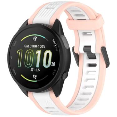 Imagem de Compatível com Garmin Forerunner 165, pulseiras de silicone de 20 mm de largura para Garmin Vivoactive 3/Vivoactive 5/Forerunner 55, 245, 645 Music Smartwatch (rosa)
