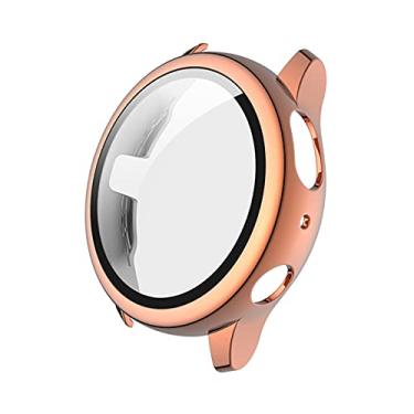 Imagem de Capa de Placa PC Duro com Protetor Tela Vidro Temperado HD Cobertura Total Protetora Fina Bumper Transparente Shell Substituição para Galaxy Watch Active 2