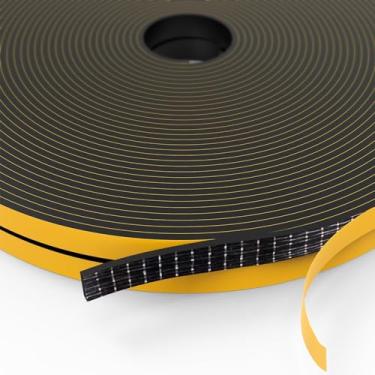 Imagem de Faixa de vedação de porta de decapagem climática, fita de espuma autoadesiva, tira de vedação contra clima, para vedação de lacuna, 1/10.2 cm x 1/40.6 cm x 50 pés, preta