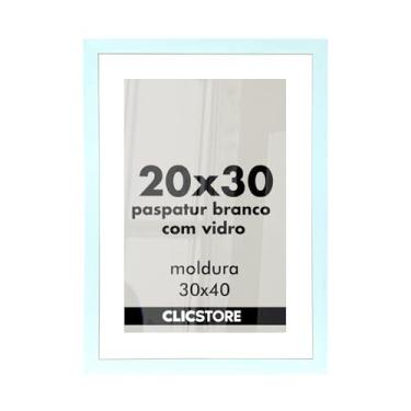 Imagem de Kit 2 Moldura 20x30 Paspatur Branco Quadro Parede Vidro Porta Retrato Foto Fotografia Madeira Cabeceira Sala Quarto Sala