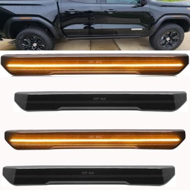 Imagem de KIYDAOT Lâmpada LED para para-lama com marcador lateral compatível com GMC Sierra 2500 HD 3500 HD 2020-2024, captador de caminhonete âmbar dianteiro e traseiro, lente fumê 4 peças