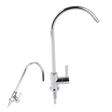 Imagem de Mingzhe Liga de Zinco Torneira da Cozinha Cromo para Ro Filtro água Potável Sob Contador Ganso Pescoço Design Elegante Prata