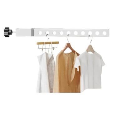 Imagem de Hhsdyl Varal Robusto para Poupar Espaço, Secador de Roupas Portátil em Aço Carbono, Montagem na Parede com Encaixe para Lavandaria, Varanda e Casa de Banho,White,A