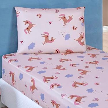 Imagem de Jogo De Lençol Bouti Kids 2 Peças Infantil Menino Menina Decora Quarto (Unicórnio)