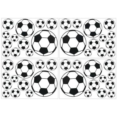 Imagem de Nextpal 48 peças de adesivos de parede de bola de futebol, adesivos de parede esportivos autoadesivos para decoração de quarto de crianças e adolescentes, papel de parede temático de futebol para sala