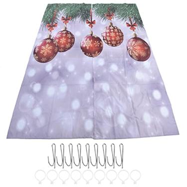 Imagem de Cortinas blackout CUOFYUNL multifuncionais, boas propriedades de sombreamento, padrões elegantes à prova d'água, cortina de decoração de Natal (170 * 200cm)