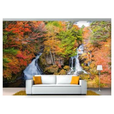 Imagem de Papel De Parede Cachoeira Natureza Outono 3D 6M² Nch188 - Você Decora
