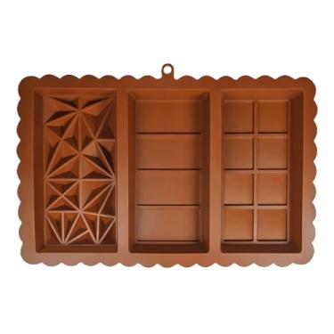 Imagem de Molde grande de barra de chocolate, molde grande de chocolate recheado | Molde retangular antiaderente espesso reutilizável para fabricação caseira de confeitaria preparação de confeitaria festa