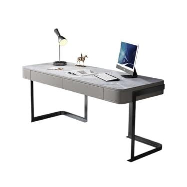 Imagem de ZDJZMGZ Mesa de computador mesa de escritório em casa minimalista mesa de ardósia brilhante casa pequeno apartamento mesa de estudo mesa de computador mesa de estudo moderna (120 * 60 * 75 cm)