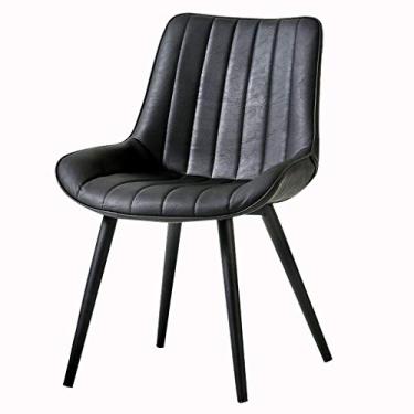 Imagem de Cadeira de jantar, cozinha, sala de jantar, móveis, cadeiras de jantar, cadeiras de jantar, à prova d'água, couro PU, cadeira lateral com pernas de metal, cozinha, sala de estar, balcão, cadeiras