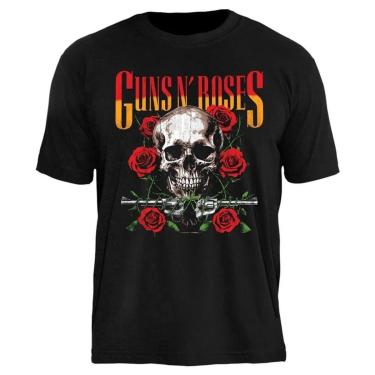 Imagem de Camiseta de Banda Guns N Roses Stamp em Algodão Manga Curta-Unissex