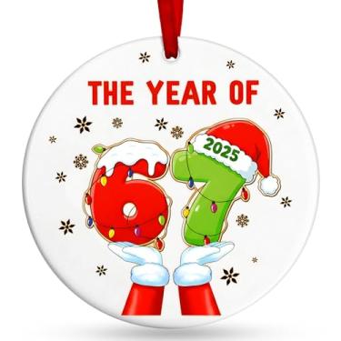 Imagem de Ornamento 67 - Engraçado 2025 Decorações de Natal, Feliz Lembrança de Cerâmica Skibidi Rizzmas, Gen Alpha Slang Meme Gag Presentes para Meninos e Meninas, 67 Ornamentos para Filho e Filha, para Natal