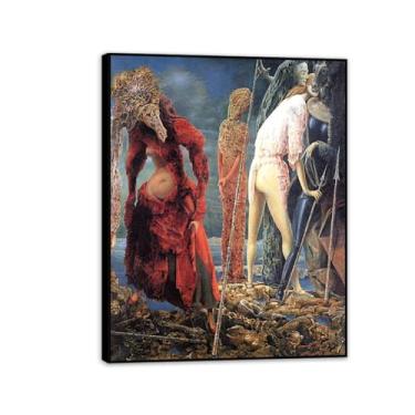 Imagem de Pôster Max Ernst The Antipope Reprodutions of Famous Paintings Surrealism Wall Art Canvas Max Ernst Decoração de parede para presentes de sala de estar 40x30 cm (40.6x30.5 cm) moldura preta