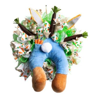 Imagem de rockible Coelhinho da páscoa grinalda porta da frente guirlanda artificial bem vindo sinal acento parede para janela de inauguração casa peça central