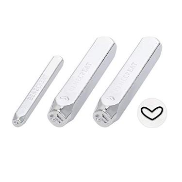 Imagem de BENECREAT Conjunto de carimbos de metal com design de coração 3 peças, carimbos perfuradores de metal de 2/4/6 mm para artesanato de joias DIY, couro, estampagem de perfuração de madeira