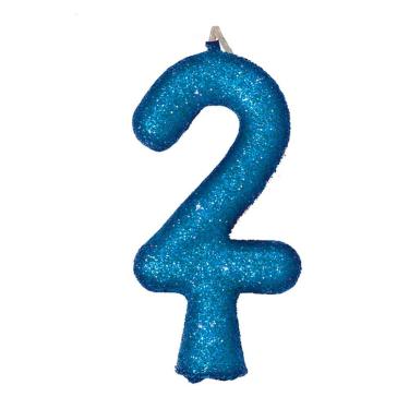Imagem de Vela De Aniversário Puro Glitter Azul Modelo 2