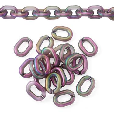 Imagem de 20 peças de conectores de ligação rápida de acrílico cor AB transparentes, ovais, anéis de ligação, ganchos 19 x 14 mm para bolsa faça você mesmo, corrente de óculos, cordão de bolso jeans, preto