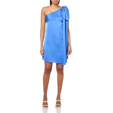 Imagem de Trina Turk Vestido feminino de cetim de um ombro só, Bola de praia azul, 38