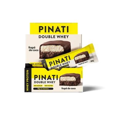 Imagem de Double Whey Sabor Frapê de Coco 50g 12 Unidades Pinati-Unissex