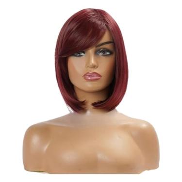 Imagem de Peruca Curta Com Franja Fibra Bio Organica Uso Diario (Borgonha)