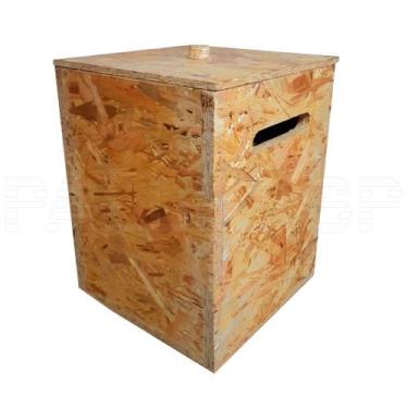 Imagem de Lixeira em Madeira OSB Reciclada 30x30x42 cm - 10 Litros - PALLET SP