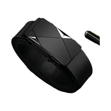 Imagem de Cinto Masculino De Couro PU Com Fivela Automática, Acessório De Cintur