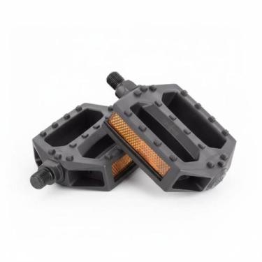 Imagem de Pedal Plataforma Nylon MetalCiclo Eixo Aço Rosca Grossa 9 16 Bike MTB 